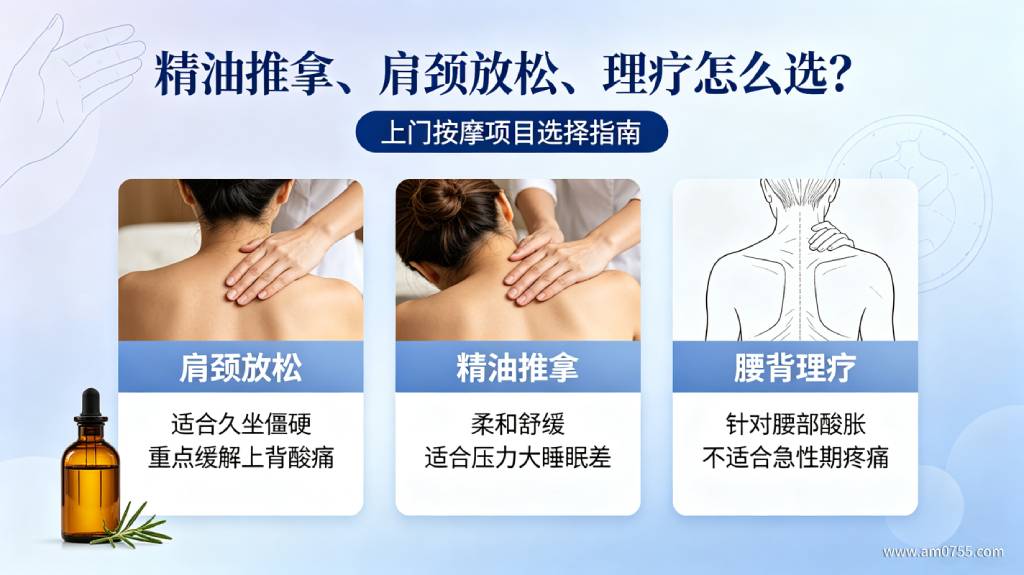 精油推拿、肩颈放松、理疗怎么选? 精油推拿、肩颈放松、理疗怎么选?