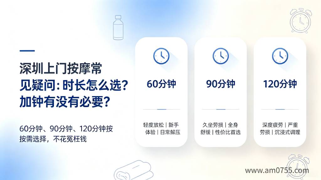 深圳上门按摩常见疑问：时长怎么选？加钟有没有必要？