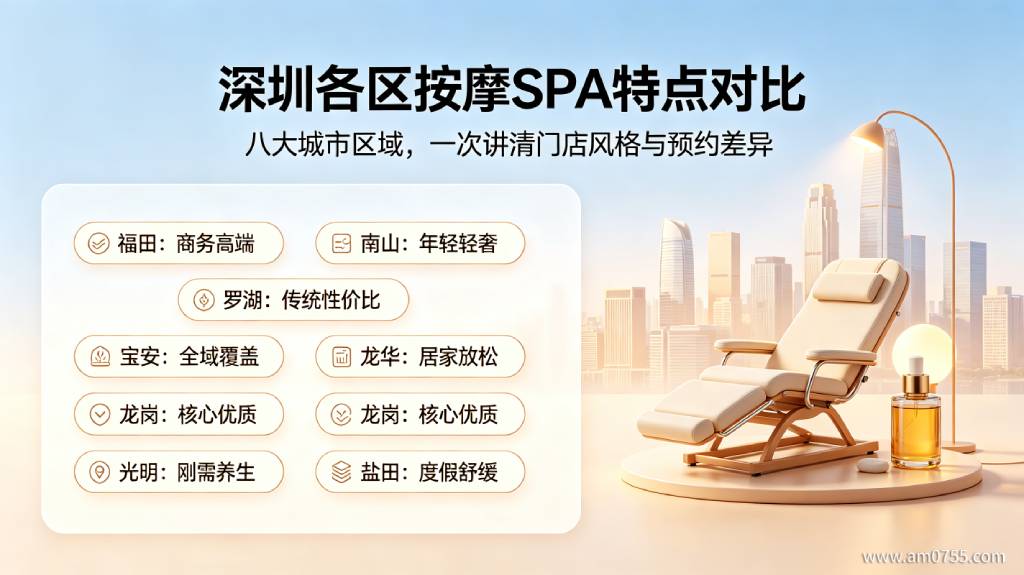 深圳八区按摩SPA快速对照参考 深圳八区按摩SPA快速对比,各区门店特点、上门按摩预约提示一览