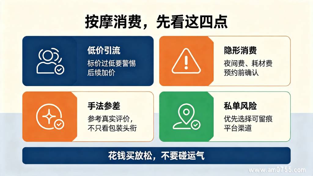 深圳按摩消费甄别提示，低价引流、隐形消费、手法参差、私单风险