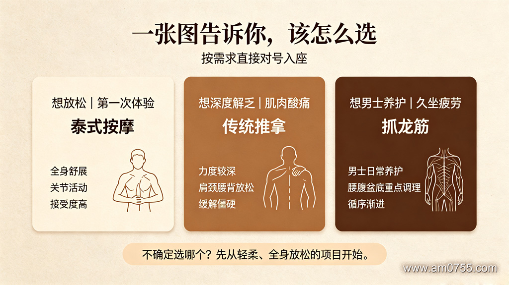 按需求选择按摩项目